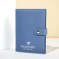 Minimalistische blauwe PU-lederen paspoorthouder en reisdocumenten organizer portemonnee - Blauw