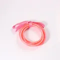 Set alla moda di tre braccialetti jelly in silicone glitterato rosa con fiocco in nastro - Rosa
