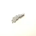 Elegant silver metal hair clip with a sparkling rhinestone bow and floral pattern design - Wheat Ear Style / Silver