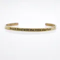 Rose gold stainless steel cuff bracelet engraved with Beach Soul and little starfish - Beach Soul Starfish Quote / Rose Gold