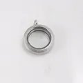 Transparent round stainless steel Gau box locket pendant for spiritual relics - 25mm