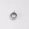 Silver stainless steel round locket pendant with textured finish for jewelry making - 20mm