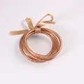 Eleganti braccialetti jelly dorati a 3 strati con fiocco in nastro coordinato chic - Oro Rosa Chiaro