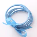 Set di 3 braccialetti jelly in silicone azzurro con fiocco decorativo in tinta - Azzurro