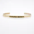 Inspirierendes Edelstahl-Armreif in Roségold mit Hakuna Matata Gravur für Damen - Keine Sorgen (Hakuna Matata)
