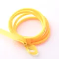Eleganti bracciali jelly in silicone giallo a tre strati con fiocco in nastro di seta - Arancione