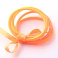 Set di braccialetti jelly arancioni, 3 strati di tubi in silicone con nastro decorativo - Arancione