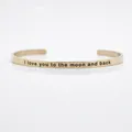 Roségoldener Edelstahl-Armreif mit Gravur I love you to the moon and back für Damen - Ich liebe dich bis zum Mond und zurück