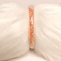Pulsera rígida de silicona PVC de 9 mm rellena de cristales naranjas brillantes y circonio - Naranja