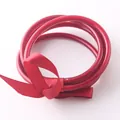 Set di 3 bracciali jelly rossi con fiocco decorativo in nastro di raso rosso - Borgogna