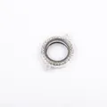 Dettaglio del medaglione galleggiante rotondo argento da 25mm con strass - Argento