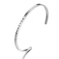 Silver stainless steel cuff bracelet with Forever Friends engraving, minimalist style - FOREVER FRIENDS