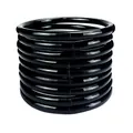 High-quality stack of 9 glossy black PVC jelly bangles for modern fashion styling. - Black