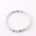 Close-up detail of a minimalist matte silver PVC silicone bracelet for women - Silver