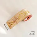 Gold Merry Christmas wired ribbon roll, 6.3cm width for festive gift wrapping decoration - Gold Foil Lettering / 3 Yards / Champagne Gold