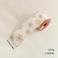 Golden snowflake Christmas ribbon, 6.3cm wide and 3 yards long for gift wrapping - White With Gold Snowflake / 3 Yards / Champagne Gold
