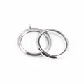 Close-up showing the sleek stainless steel frame of two round glass floating lockets - L / 7x35mm / Silver