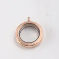 Elegant rose gold stainless steel round floating locket pendant with sandblasted texture - Small (6*25mm) / Rose Gold