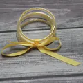 Yellow bead-filled silicone 5-layer bangle set with ribbon bow - Yellow