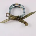 Set van 5 siliconen jelly armbanden met glitter en decoratief gouden lint - 5 Stuks / Donkergroen (JB604)