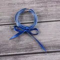 Ensemble de bracelets joncs en gelée bleue à paillettes avec un nœud en ruban satin - Bleu