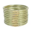 Set of 12 gold glitter jelly bangles made of flexible PVC silicone tubes for women - Set of 12 / Champagne Gold
