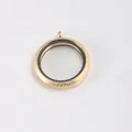 Round transparent stainless steel locket pendant with golden frosted textured finish - Large (7*35mm) / Gold