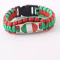 Handmade green and red paracord bracelet with Italy flag emblem for outdoor sports - Italy Flag Style / Standard Plastic Buckle