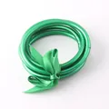 Glossy green Jonc Bouddhiste silicone tube bracelets set with decorative ribbon tie - Green