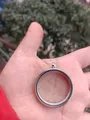 Minimalist round transparent stainless steel photo locket pendant for Ghau boxes - ID 35mm OD 40mm / Steel