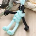 Handcrafted mint green and black paracord motorcycle rider keychain with mini helmet - Sky Blue