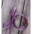 Elegante set van vijf paarse siliconen glitterarmbanden met bijpassend lint van gaas - 5 Stuks / Paars (JB604)