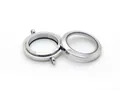 Polished round silver stainless steel floating locket pendant for DIY jewelry making - Vertical Ring (Mini) / 6x20mm / Steel