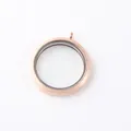 Rose gold round floating locket pendant with glitter emery finish for relic storage - XL (8*38mm) / Rose Gold
