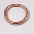 Oversized rose gold 9mm thick metallic finish silicone jonc bouddhiste bangle bracelet - Rose Gold