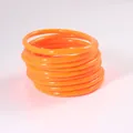 9er Set leuchtend orangefarbene flexible PVC Silikon Jelly Armreifen für Trendschmuck - Orange