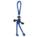 Creatieve blauwe en zwarte paracord gevlochten poppen sleutelhanger met helm hanger - Helm Blauw Touw