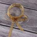 Set van 5 gouden glitter siliconen armbanden met een decoratief gouden mesh lint - 5 Stuks / Goud (JB604)