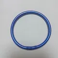 Glossy metallic blue silicone bangle bracelet for women in minimalist circular design - Blue