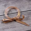 Elegantes brazaletes de silicona de tres capas con diamantes de color ámbar y cinta - Noviembre Ámbar