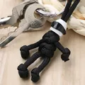 Creatieve zwarte paracord geweven figuur sleutelhanger met helm ontwerp voor decoratie - Helm Zwart Touw