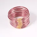Set of 12 red glitter jelly bangles with flexible PVC silicone tubes for women - Set of 12 / Red