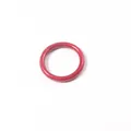Macro detail view of a smooth red silicone jelly ring showing its flexible texture - Size 6 / Red