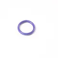 Macro view of a 3mm translucent purple silicone jelly ring with smooth texture. - Size 6 / Blue