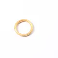 Close-up detail of 3mm gold foil silicone jelly ring with smooth matte finish - Size 6 / Gold