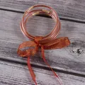 Set van vijf koperkleurige, met glitters gevulde siliconen armbanden met een rode strik - 5 Stuks / Roségoud (JB604)