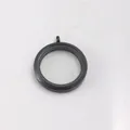 Round black stainless steel glass memorial locket pendant for relics or keepsakes - Large (7*35mm) / Black