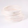 Set of 9 soft translucent white pearlescent silicone jelly bangles for women's fashion jewelry - 10 Pieces Set / White