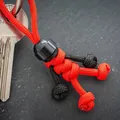Handgemaakte paracord sleutelhanger in de vorm van een motorrijder, rood en zwart cadeau - Rood