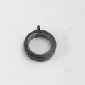 Black round stainless steel memory locket pendant with transparent glass window - Small (6*25mm) / Black